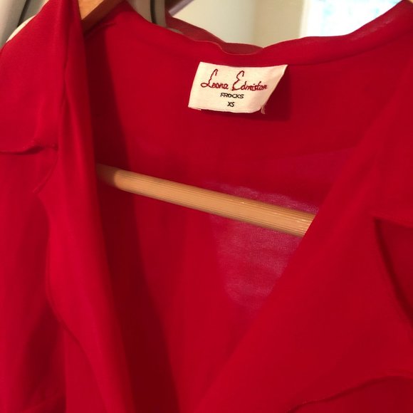 Leona Edmiston Sheer Raspberry Red Frock - Picture 4 of 11